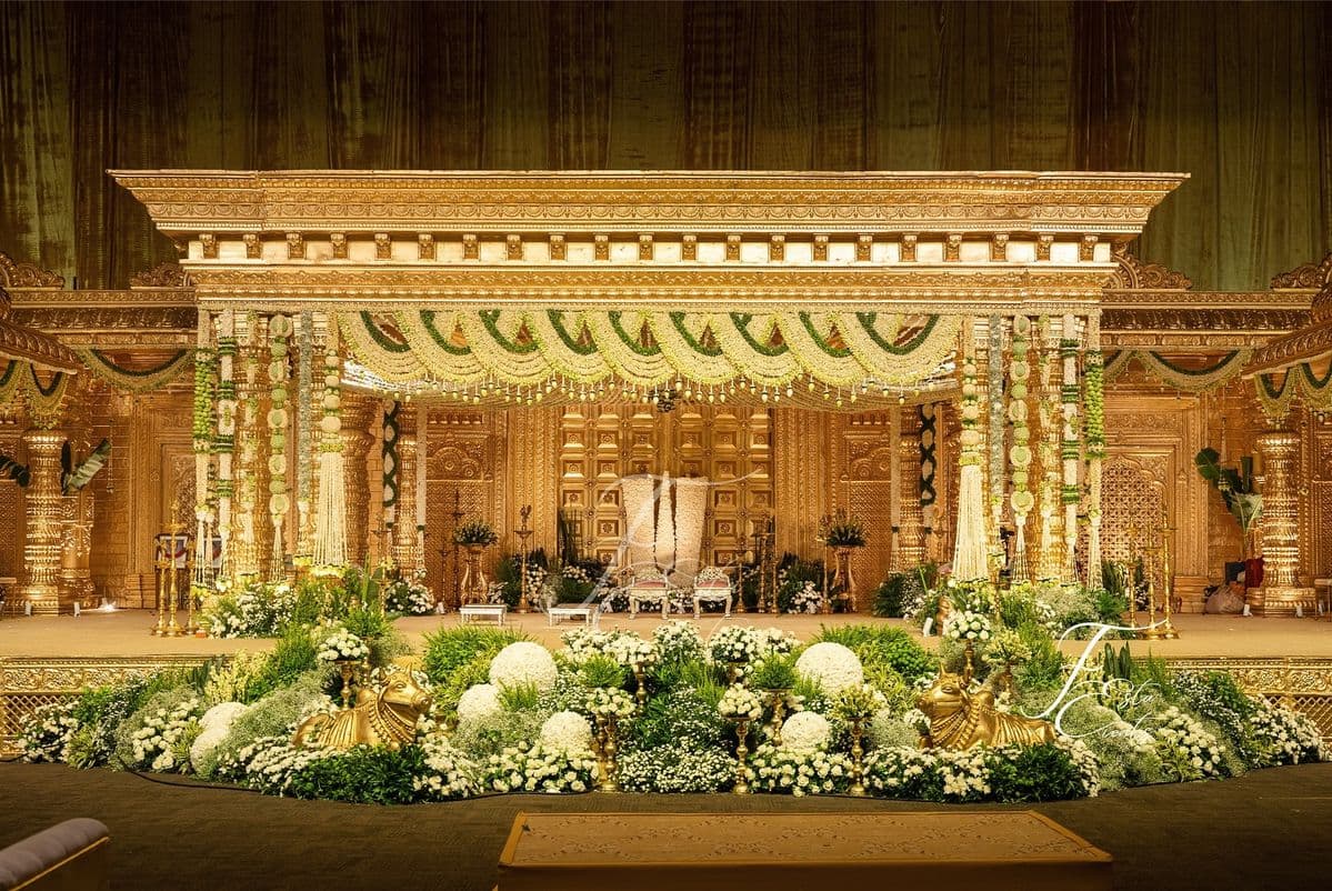 Wedding mandap decoration with flowers